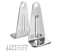 LTEODCHEW - Soporte de montaje lateral para barra de luz LED, kit de 2 soportes de base universales ajustables para barra de luz recta o curvada todoterreno de 4 a 52 pulgadas, acero inoxidable