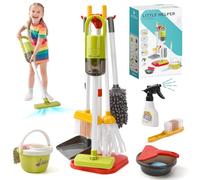 LTFIOON 14 Piezas Set de limpieza para Niños, Aspiradora de Juguete para Niños con Función de Succión, Set Limpieza Juguetes de rol para la Limpieza del Hogar a Partir de 3 Años
