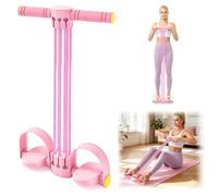 LTFIOON Bandas de Resistencia con Mango, 6 Tubos Ajustables - Elige 1-6 Tubos según tu Fuerza, Entrenamiento en casa, Cuerda elástica multifunción Yoga Fitness (Rosa)