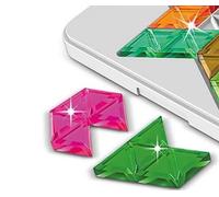 LTFIOON Juego de táctica geométrica, rompecabezas IQ, desafíos progresivos y 2 formas (estrella/hexágono), piedras brillantes de colores como gelatina, portátil con tapa y cuaderno de soluciones, para