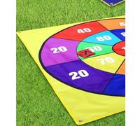 LTFIOON Juego Exterior Gigante 2 en 1 de Tres en Raya y Lanzamiento de Bolsas para Niños y Adultos - 1,47 m con 10 Bolsas, Doble Cara - Jardín, Playa, Camping, Picnic & Fiestas