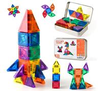 LTFIOON Piezas Magneticas Niños, 42PCS Bloques Magneticos, Juego de Construcción Magnético, Juguetes de Viaje para Niño, Juguete Montessori para Niños 3 Años