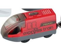 LTFIOON Tren Eléctrico de Juguete Niños, Tren de Locomotora de Acción (Conexión Magnética), Compatible con Thomas, Brio,Chuggington, Juguetes Regalos para Niños de 3-6 Años (Rojo)