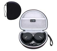LTGEM - Funda Compatible con Auriculares supraaurales Sony MDR-ZX110 / MDRZX110AP / MDRZX110NC / MDR-ZX310AP ZX Series, Negro y Gris (Solo Funda)