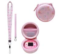 LTGEM - Funda compatible con Tamagotchi Pix/Original/Nano X/Hello Kitty/Uni, funda protectora de almacenamiento para mascotas electrónicas con cordón para el cuello (rosa ala)