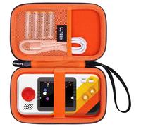 LTGEM - Funda rígida de viaje compatible con My Arcade Atari Pocket Player Pro, sistema de videojuegos portátil, funda de protección de juegos de mano, negro y naranja