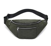 LTHAOO Riñonera para hombres y mujeres, resistente al agua, con correa ajustable para viajes, senderismo, correr, deportes al aire libre., verde oscuro, Talla única