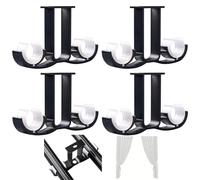 LTHERMELK 4 piezas de apoyo para anillos de Rideaux Doubles Tringle à Rideau en métal Robusta soporte de Tringle à Rideaux para montaje en plafond (negro)
