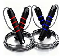 LTHERMELK Comba Crossfit - Juego De 2 Cuerdas, Ajustable, Mango De Espuma Antideslizante, Cuerda De Fitness Ligera Para Adultos, Ideal Para Entrenamiento De Resistencia Y Saltar La Comba Boxeo