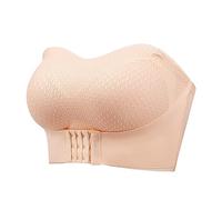 LTHTX Invisible Strapless Super Push up Bra, Front Closure Strapless Bra for Large Bust Women Non-Slip Push Up Bandeau Bra No Wire Lift Up Bra (6XL 48/110CD,Skin)