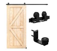 LTIYITL 274CM (9FT) Herraje para Puerta Corredera Kit de Accesorios para Puertas Correderas, Contiene Guía de suelo ajustable