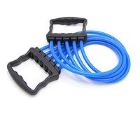 LTLCLZ 5Tubos De Resistencia Elástica Ajustable Banda Expansora De Pecho TPR Goma Músculo Mano Ejercitador Herramienta De Entrenamiento Gimnasio Equipo De Fitness,Azul