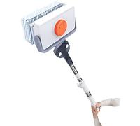 LTLJX Limpia Cristales Magnético con 120cm Mango Telescópico y Cabezal Giratorio Cepillo para Limpiar Ventanas, Vidrio de Doble Cara, Automóvil, Ducha,5-35mm,Naranja