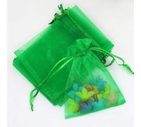 LTLSZRN 100pc 9 X 12 cm Bolsas de Organza de Regalo, Bolsas de Tul con Cordón de Organza, Bolsas para Joyas, Bolsas de Regalo para Regalos Joyas Caramelo para Boda Favores Bolsitas(Verde Oscuro)