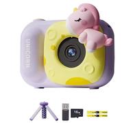LTLWSH Cámara para niños, Cámara Digital con trípode,1920x1080P HD Time Lapse Video Built-in 16/32GB SD Card Selfie Cámara para niños de 3-12 años de Edad Regalo de cumpleaños,Rainbow Horse,16G
