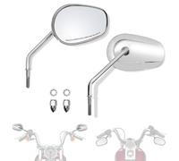 LTMOTO - Espejos retrovisores cromados roscados para motocicleta, ajuste para Harley Davidson Road King FLHT FLHR FLHTC Classic, se adapta a la mayoría de motocicletas Harley Davidson roscadas de 8 mm