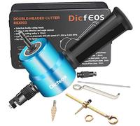 LTMS 021104 - Juego de 5 brocas de doble cabezal para cortador de hojas de metal con llave y herramientas para taller, color negro