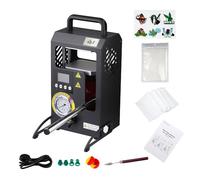 LTQ Vapor Prensa caliente hidráulica manual de 5 toneladas con placas de calefacción doble de 10,4 x 12 cm, control de temperatura digital preciso (LCD), prensa caliente portátil