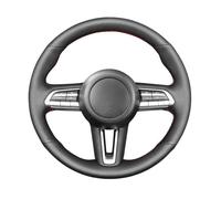 LTQSIV Funda Volante Coche para Mazda 3 para Axela 2019 2020 2021 2022 2023 CX-30 MX-30 2019-2023 Funda De Volante De Coche De Cuero Artificial Negro Cosida A Mano(Black Thread)