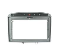LTQSIV Montaje Autoradio Marco Adaptador Montaje De Audio Marco Coche 2 DIN Sin DVD Panel Embellecedor Tablero 9 Pulgadas para Peugeot 308 408 2007-2013 Reproductor Radio Doble(Frame-Silver)