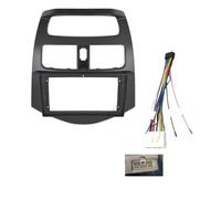 LTQSIV Montaje Autoradio Marco Radio 2 DIN 9 Pulgadas para Chevrolet para Spark 2010-2013 Panel Estéreo con DVD Android Marco Instalación Reinstalación(Frame-Black-Cord)