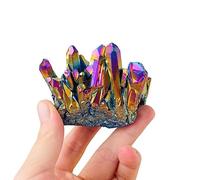 LTRAJUYNH 1pc Crystal Cluster Electroplating Colorful Angel Aura Quartz Rainbow Ornament Ornaments (Size : 200-250g)