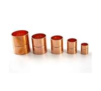 LTRAJUYNH 1PC Inner Diameter 15x1mm Pure Copper End Feed Equal Straight Coupling Welding Pipe Connector