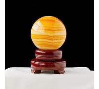 LTRAJUYNH 1pc Polished Orange Calcite Quartz Sphere Yellow Crystal Ball Home Decoration Gift (Size : 5-6cm)