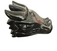 LTRAJUYNH 1pcs Large Black Obsidian Dragon Head Hand Engraved Big Size Crystal Skull for Decoration Home Decor