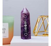 LTRAJUYNH 7-8cm Amethyst Point Tower Phase of The Moon Symbol Crystal Wand Rose Quartz Eclipse Column Home DEC Ornaments (Color : Amethyst)