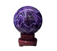 LTRAJUYNH Amethyst Crystal Ball Crystals Sphere with Wooden Stand Fantasy Ornaments for Divination Feng Shui Decoration,11cm/4.3in