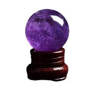 LTRAJUYNH Amethyst Crystal, Gemstone Ball, Crystals and Gemstones, Rock, Gem Sphere, Wiccan Altar Table, Witchy Office Decor, Spiritual,70mm