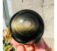 LTRAJUYNH Beautiful Gold Obsidian Crystal Ball (Size : 80-85mm)