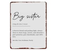 LTRAJUYNH Big Sister Heartfelt Quote Aluminum Sign Retro Wall-Art for Her Room Gift Idea 8 X 12 in
