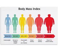 LTRAJUYNH Body Mass Index Poster Calculate Your Healthy Weight Range Guide Print(Unframed,16x24inch(40x60cm))