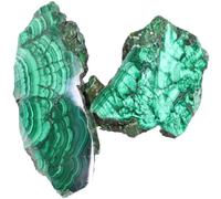 LTRAJUYNH Crystal Malachite Slices, Stone Irregular Polished Slicesmeditation Yoga Outdoor Indoor Home Decoration Tank Fountain Decor,300g