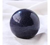 LTRAJUYNH Decorative Quartz Crystal Ball Blue Sandstone Sphere with Wood Stand Crystals Round Collection Home Decor Crafts,40~50mm
