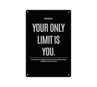LTRAJUYNH Inspirational Office Decor Metal Sign Your Only Limit Is You Motivational Quote for Boss Desk Coworking Space Entrepreneur Gift 8 X 12 Inch