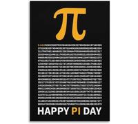 LTRAJUYNH Math Poster Pi Day Celebration Greek Symbol Irrational Number Classroom Decor Educational Wall-Art for Adults(Framed,12x18inch(30x45cm))