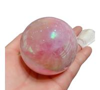 LTRAJUYNH Stone Crystal Powder Rose Quartz Point Fit Ball Electroplating Magic Gift Decoration
