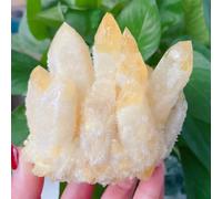 LTRAJUYNH Stone Naturaln Yellow Ghost Phantom Quartz Crystal Cluster (500-600g)
