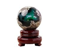 LTRAJUYNH Volcanic Agate Ball Green Fluorescent Stone Crystal BallHealing Home Decoration Ornaments,70~80mm
