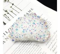 LTRAJUYNH White Crystal Cluster Electroplated Angel Aura Quartz Colorful Point Enegry Stone Ornaments (Size : 60-80g)