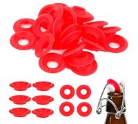 Ltsbaed 30 Piezas Roja Junta Goma Botella Gaseosa, Juntas de Silicona, para Botellas con Tapa Abatible, Sellos para Botellas de Cerveza Caseras
