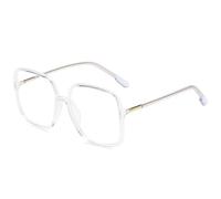 LTSRLL Gafas de Lectura con Montura Cuadrada Grande for Hombres y Mujeres, lectores de Gafas de Bloqueo de luz Azul de Gran tamaño irrompibles, antideslumbrantes (Color : Clear, Size : +200)
