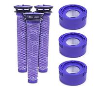 LTWHOME HEPA Kit de filtro de vacío y prefiltro de repuesto para aspiradora Dyson V8+, V8, V7 Absolute Animal Motorhead, en comparación con las partes 965661-01 y 967478-01 (paquete de 3 juegos)