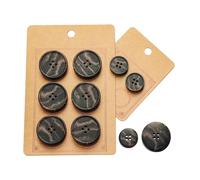LTWHOME INOTIONSTYLE 23LSK0195 - Juego de botones de cuerno reciclados ecológicos de 20/30 mm, 4 agujeros para suéter de abrigo, color marrón oscuro, 16 piezas