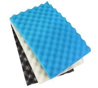 LTWHOME Juego de esponja de filtro de espuma para estanques de peces, 430 mm x 280 mm, 3 grados, medios de 43 x 28 cm (paquete de 1 juego)
