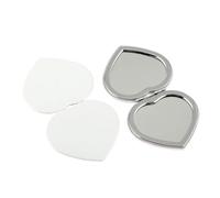 LTYKNGH Espejo De Bolsillo Multi-Piece 60mm Round White Heart Mini Handheld Makeup Mirror Portable Carry-on Small Double Sided(6PCS)