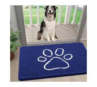 LTYKNGH Felpudo Felpudo For Patas De Perro Sucias Chenilla Ultraabsorbente con Diseño Huella, Antideslizante, Secado Rápido Y Lavable(Deep Blue,61x91cm)